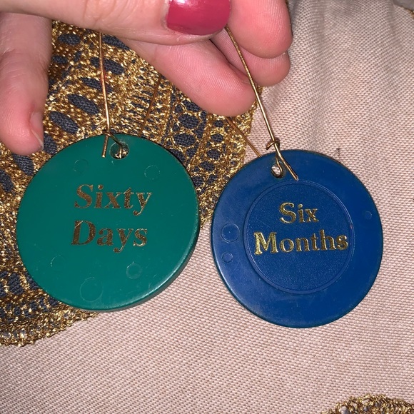 Vintage “We Care” sobriety coin earrings - Picture 5 of 5